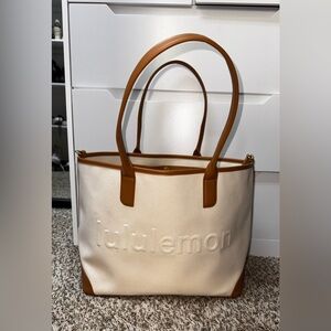 lululemon athletica Tan and Cream Tote Bag
